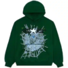 Sp5der Brand Green Web Hoodie