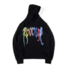 Sp5der Brand Simple Black Web Hoodie