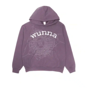 Sp5der Brand Print Purple Web Hoodie
